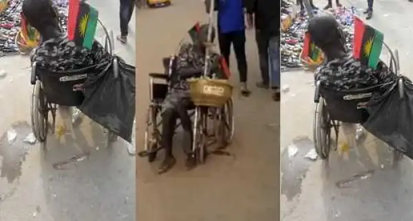 Photos: Yet Another Physically Challenged Man Wears Camouflage And Stations Him Self At Location Where The First One Was Assaulted